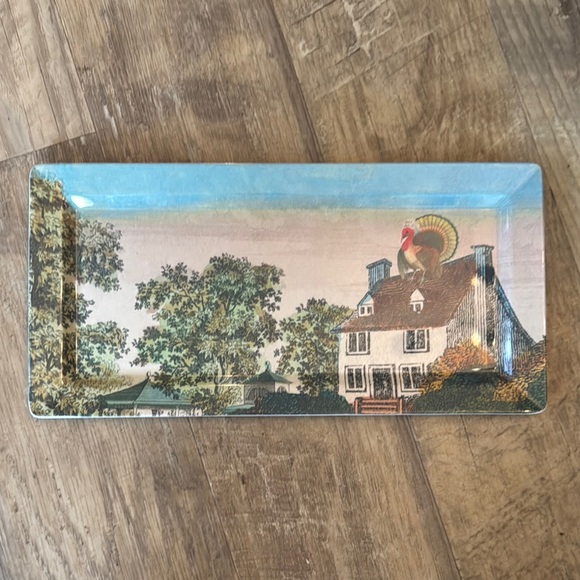 John Derian x Target Perched Turkey Melamine Serving Tray Rectangular Farmhouse - Picture 1 of 4